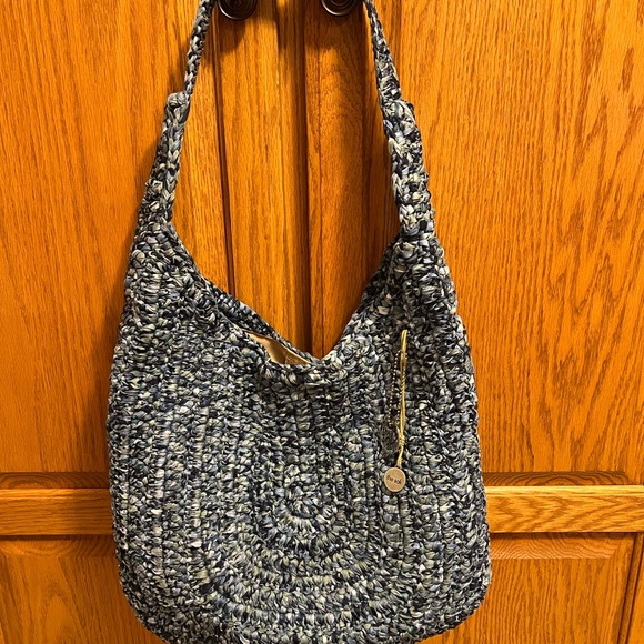 The Sak Handbags - The Sak Blue and White Woven Hobo Bag